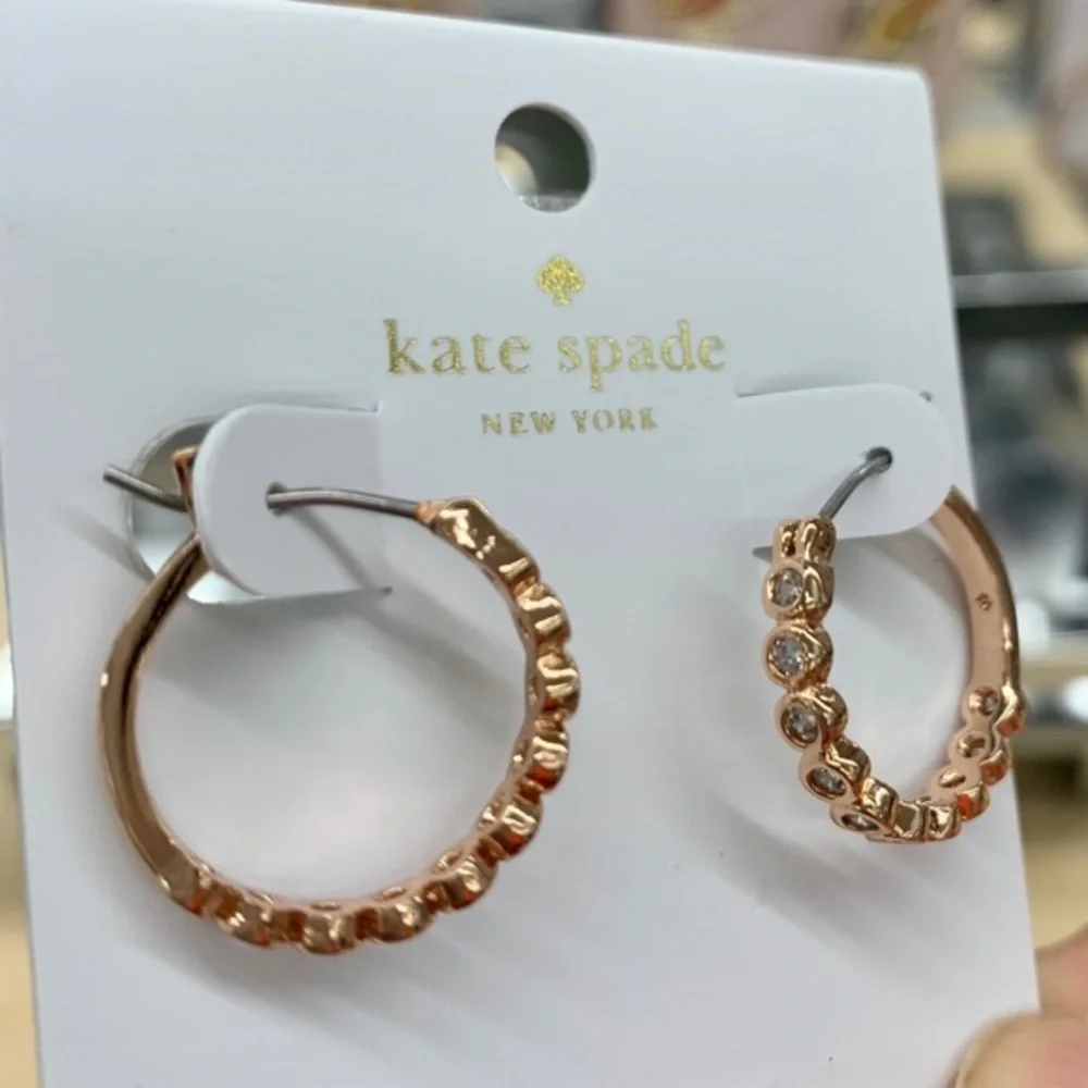 Kate Spade ♠️ New York bezel huggie hoop earrings